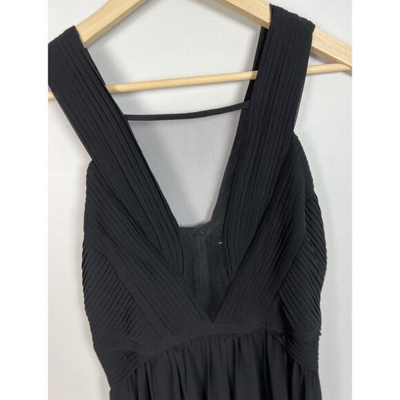 Lulus Black Maxi Dress Mesh Pleated Front Sleeveless Size Large Polyester CD3833 - Picture 3 of 6
